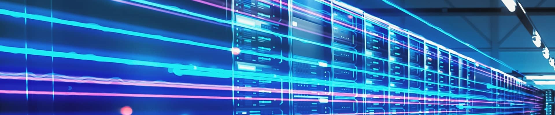 A close up of technology with neon lights.